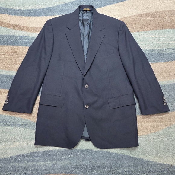 Brooks Brothers Black Blazer Sport Coat Mens 43R Wool Made USA Classic 2 Button
